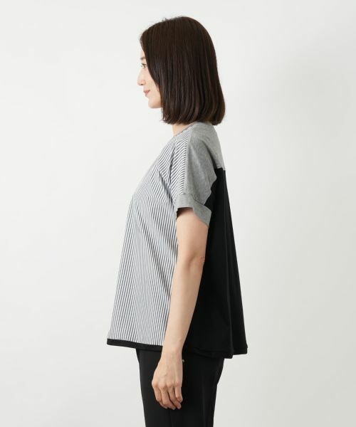 Leilian / レリアン カットソー | ストライプ切替カットソー【MUSE BY ROCHAS Premiere】 | 詳細8