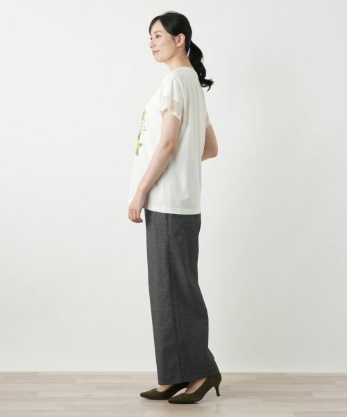 Leilian / レリアン カットソー | 異素材切替プリントTシャツ【MUSE BY ROCHAS Premiere】 | 詳細2