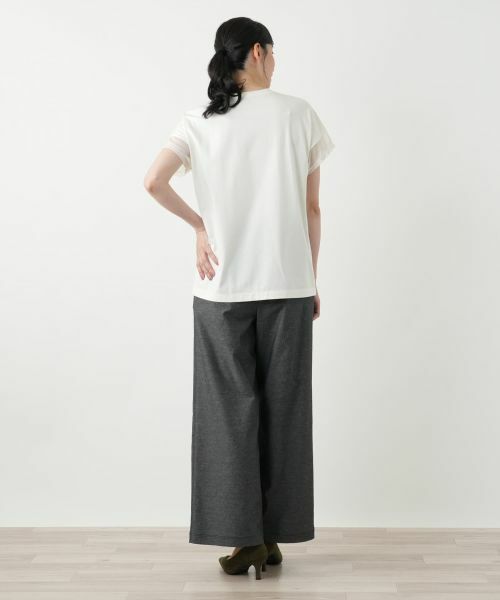 Leilian / レリアン カットソー | 異素材切替プリントTシャツ【MUSE BY ROCHAS Premiere】 | 詳細3