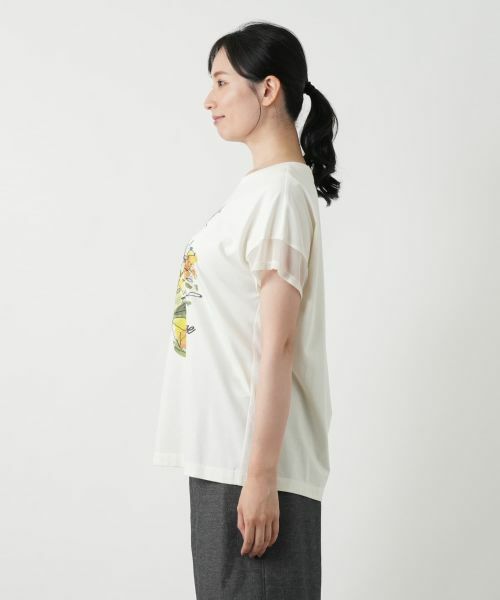 Leilian / レリアン カットソー | 異素材切替プリントTシャツ【MUSE BY ROCHAS Premiere】 | 詳細5