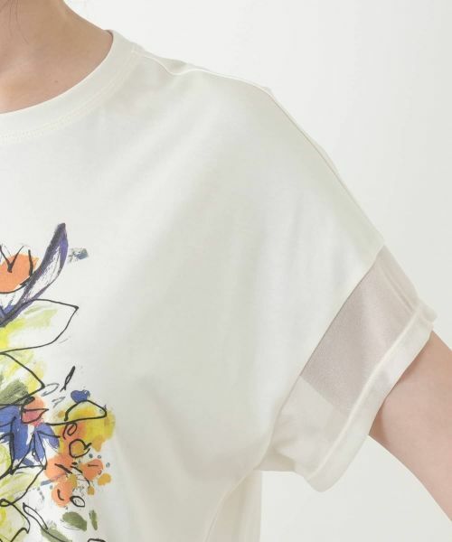 Leilian / レリアン カットソー | 異素材切替プリントTシャツ【MUSE BY ROCHAS Premiere】 | 詳細9