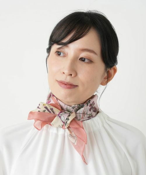 Leilian / レリアン バンダナ・スカーフ | ボタニカルプリントスカーフ | 詳細3