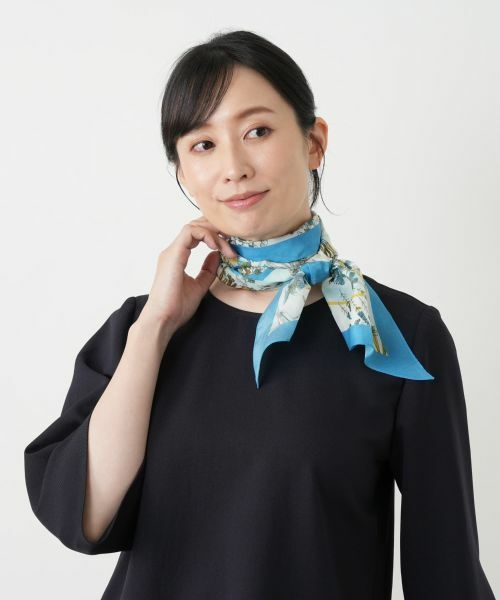 Leilian / レリアン バンダナ・スカーフ | ボタニカルプリントスカーフ | 詳細4