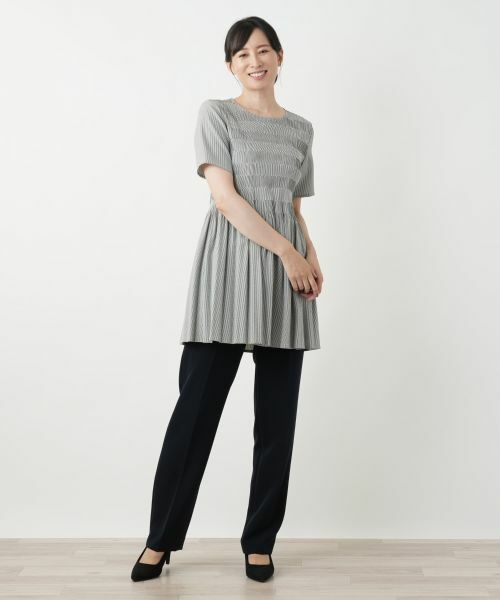 Leilian / レリアン シャツ・ブラウス | ギャザー切替フレアブラウス【Leilian WHITE LABEL】 | 詳細1