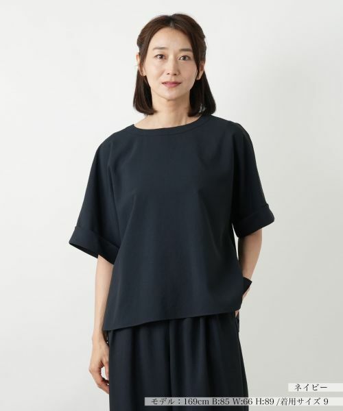 Leilian/レリアン ノーカラーブラウス ネイビー 11(L) Leilian/レリアン ノーカラーブラウス ネイビー 11(L)