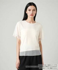 Leilian / レリアン カットソー | チュールレイヤードカットソー