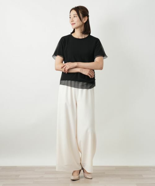 Leilian / レリアン カットソー | チュールレイヤードカットソー | 詳細1