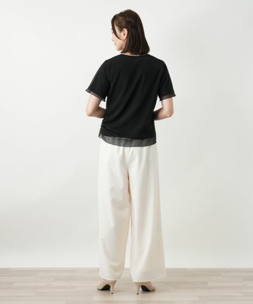 Leilian / レリアン カットソー | チュールレイヤードカットソー | 詳細3