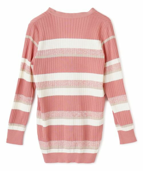 Leilian / レリアン カーディガン・ボレロ | ボーダーVネックニットカーディガン【ROCHAS Premiere】 | 詳細1