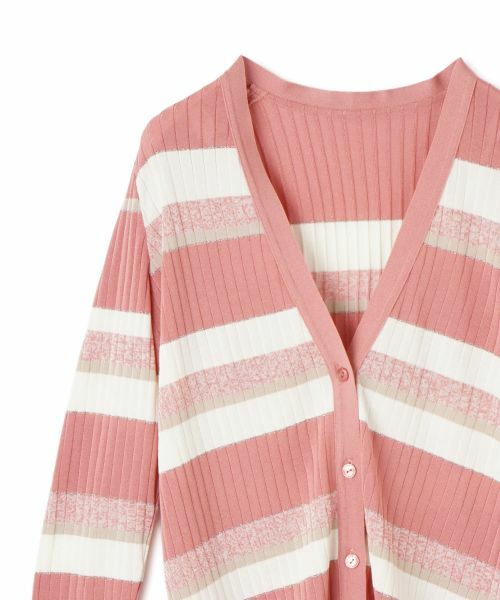 Leilian / レリアン カーディガン・ボレロ | ボーダーVネックニットカーディガン【ROCHAS Premiere】 | 詳細2