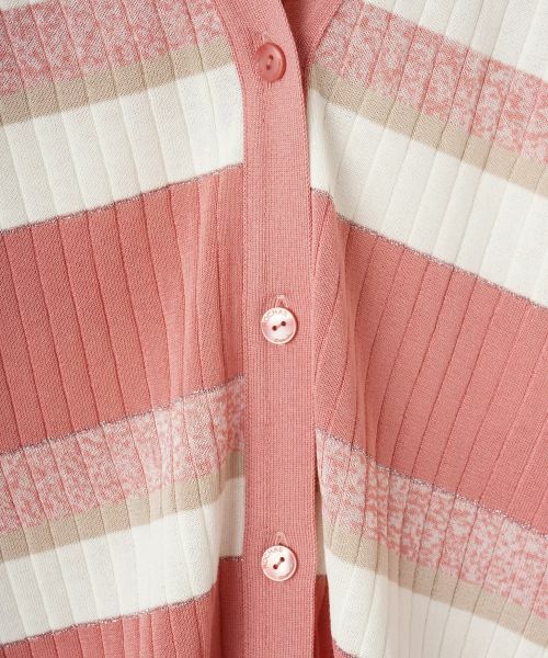 Leilian / レリアン カーディガン・ボレロ | ボーダーVネックニットカーディガン【ROCHAS Premiere】 | 詳細3
