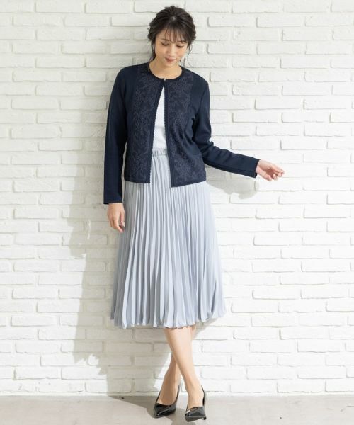 Leilian / レリアン カーディガン・ボレロ | レース切替ニットカーディガン | 詳細5