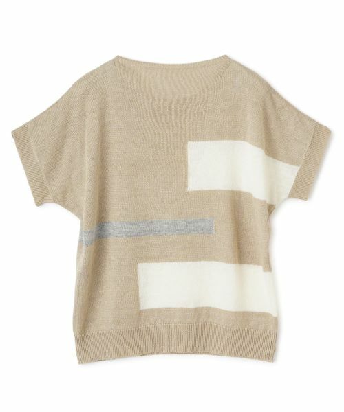 Leilian / レリアン ニット・セーター | 配色デザイン半袖ニット【HAND】 | 詳細1