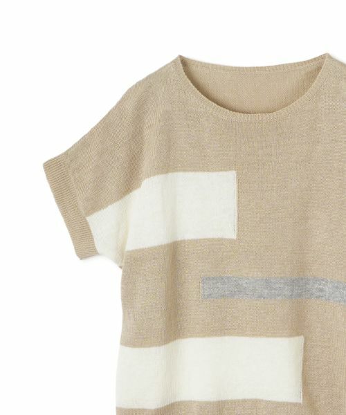 Leilian / レリアン ニット・セーター | 配色デザイン半袖ニット【HAND】 | 詳細2