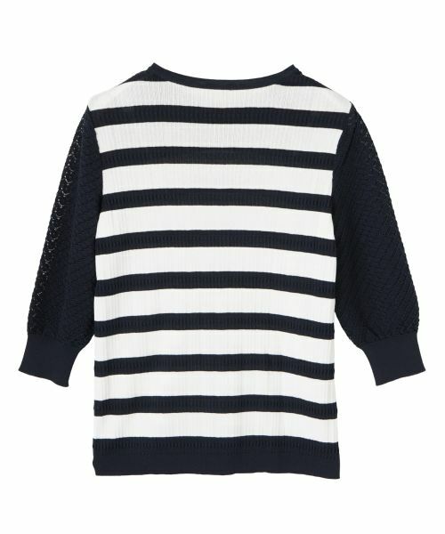 Leilian / レリアン ニット・セーター | 7分袖ボーダーニットプルオーバー【ROCHAS Premiere】 | 詳細1