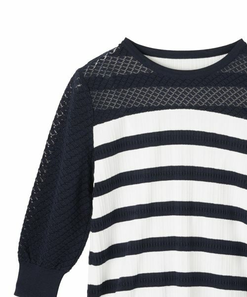 Leilian / レリアン ニット・セーター | 7分袖ボーダーニットプルオーバー【ROCHAS Premiere】 | 詳細2