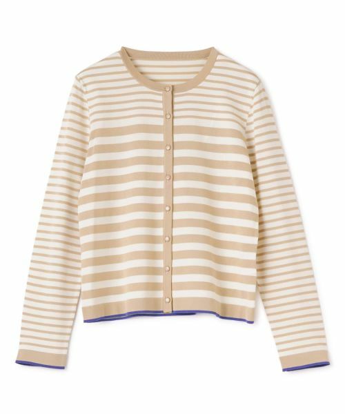 Leilian / レリアン カーディガン・ボレロ | ボーダーカーディガン(キャメル)