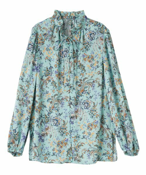 Leilian / レリアン シャツ・ブラウス | ボタニカル柄ブラウス【ERICA】（グリーン）