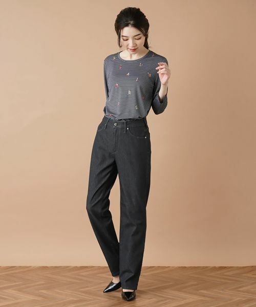 Leilian / レリアン デニムパンツ | ストレッチストレートデニムパンツ【L JEANS】 | 詳細1