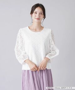 Leilian / レリアン シャツ・ブラウス | レース切替ブラウス