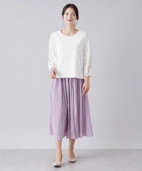 Leilian / レリアン シャツ・ブラウス | レース切替ブラウス | 詳細1