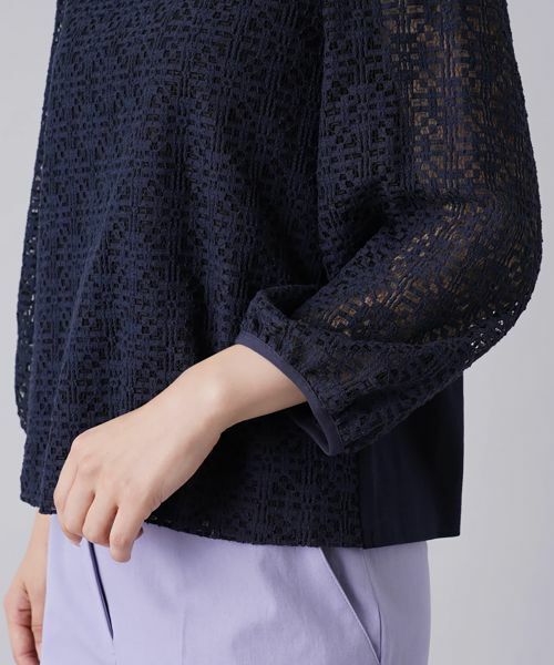 Leilian / レリアン シャツ・ブラウス | レース切替ブラウス | 詳細12