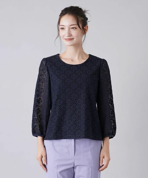 Leilian / レリアン シャツ・ブラウス | レース切替ブラウス | 詳細7