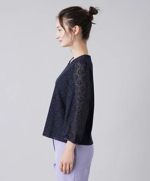 Leilian / レリアン シャツ・ブラウス | レース切替ブラウス | 詳細8