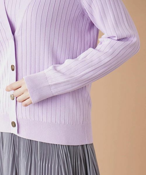 Leilian / レリアン カーディガン・ボレロ | リブVネックカーディガン | 詳細10