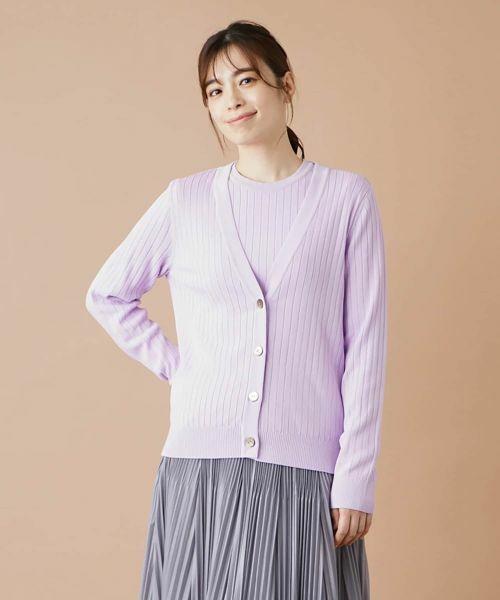 Leilian / レリアン カーディガン・ボレロ | リブVネックカーディガン | 詳細4