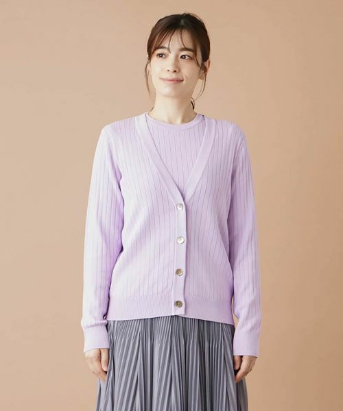 Leilian / レリアン カーディガン・ボレロ | リブVネックカーディガン | 詳細5