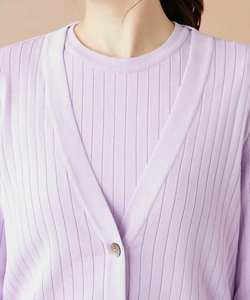 Leilian / レリアン カーディガン・ボレロ | リブVネックカーディガン | 詳細8