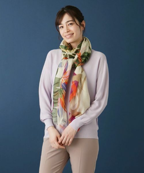 Leilian / レリアン マフラー・ショール・スヌード・ストール | ボタニカルプリントストール | 詳細1