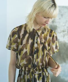 Leilian / レリアン シャツ・ブラウス | プリントリボンタイブラウス