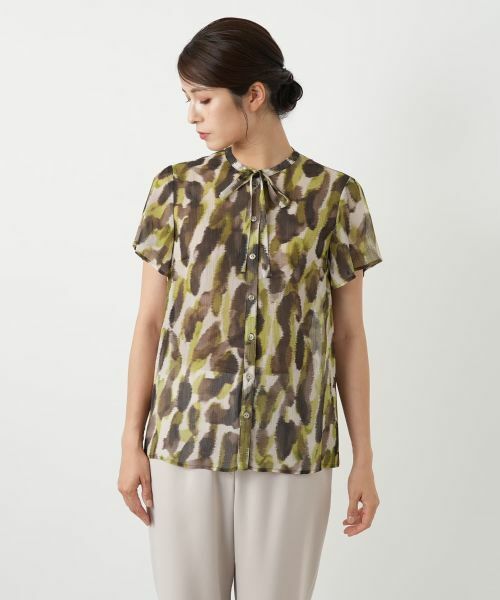 Leilian / レリアン シャツ・ブラウス | プリントリボンタイブラウス | 詳細5