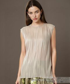 Leilian / レリアン シャツ・ブラウス | プリーツノースリーブブラウス