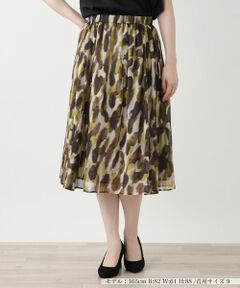 Leilian / レリアン ミニ・ひざ丈スカート | プリントフレアスカート