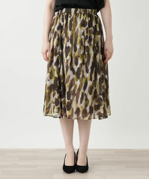 Leilian / レリアン ミニ・ひざ丈スカート | プリントフレアスカート | 詳細4
