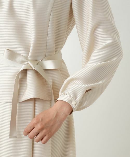 Leilian / レリアン セットアップ | 表情ボーダーノーカラーブラウススーツ | 詳細14