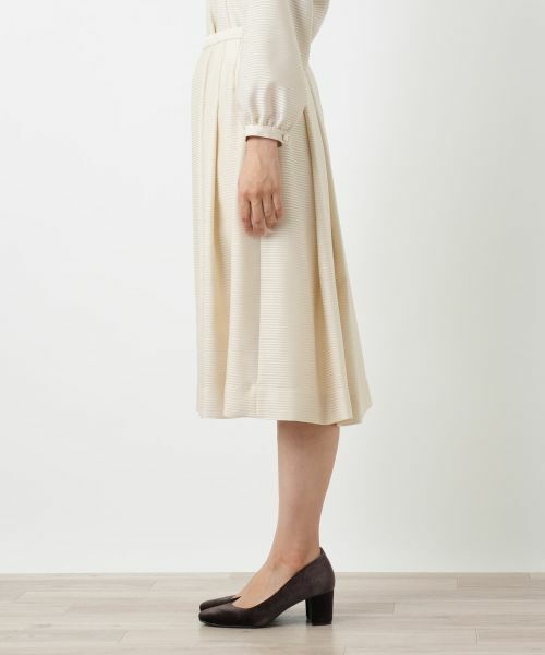 Leilian / レリアン セットアップ | 表情ボーダーノーカラーブラウススーツ | 詳細18