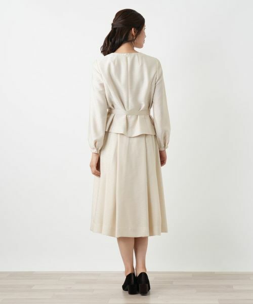 Leilian / レリアン セットアップ | 表情ボーダーノーカラーブラウススーツ | 詳細6