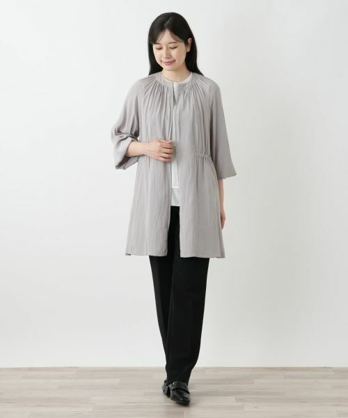 Leilian / レリアン その他アウター | ノーカラーロングブルゾン | 詳細1