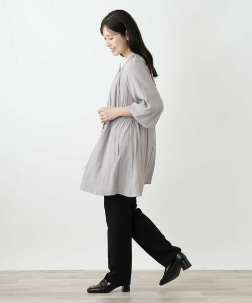 Leilian / レリアン その他アウター | ノーカラーロングブルゾン | 詳細2