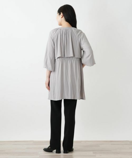 Leilian / レリアン その他アウター | ノーカラーロングブルゾン | 詳細3