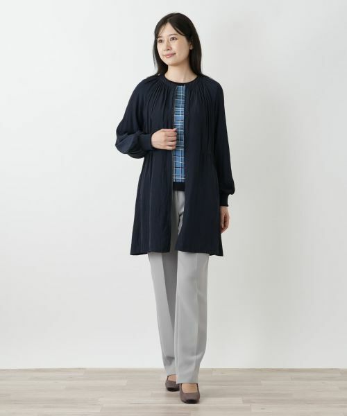 Leilian / レリアン その他アウター | ノーカラーロングブルゾン | 詳細4