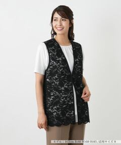 Leilian / レリアン テーラードジャケット | 総レースベスト