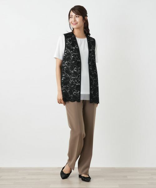 Leilian / レリアン テーラードジャケット | 総レースベスト | 詳細1