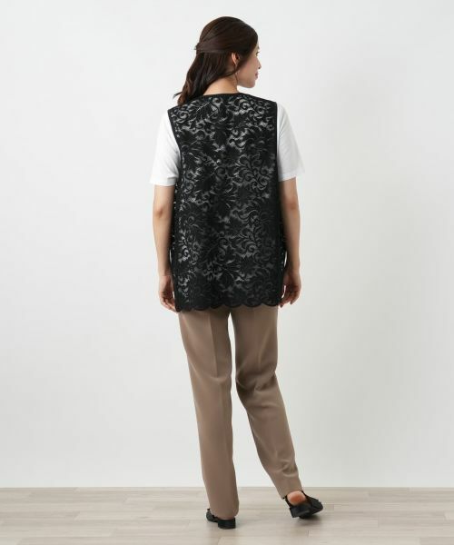 Leilian / レリアン テーラードジャケット | 総レースベスト | 詳細3