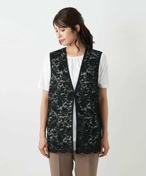 Leilian / レリアン テーラードジャケット | 総レースベスト | 詳細4