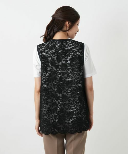 Leilian / レリアン テーラードジャケット | 総レースベスト | 詳細6